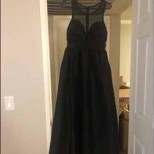 Floor length black dress